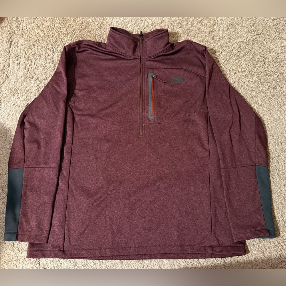 The North Face Maroon Quarter-Zip Pullover